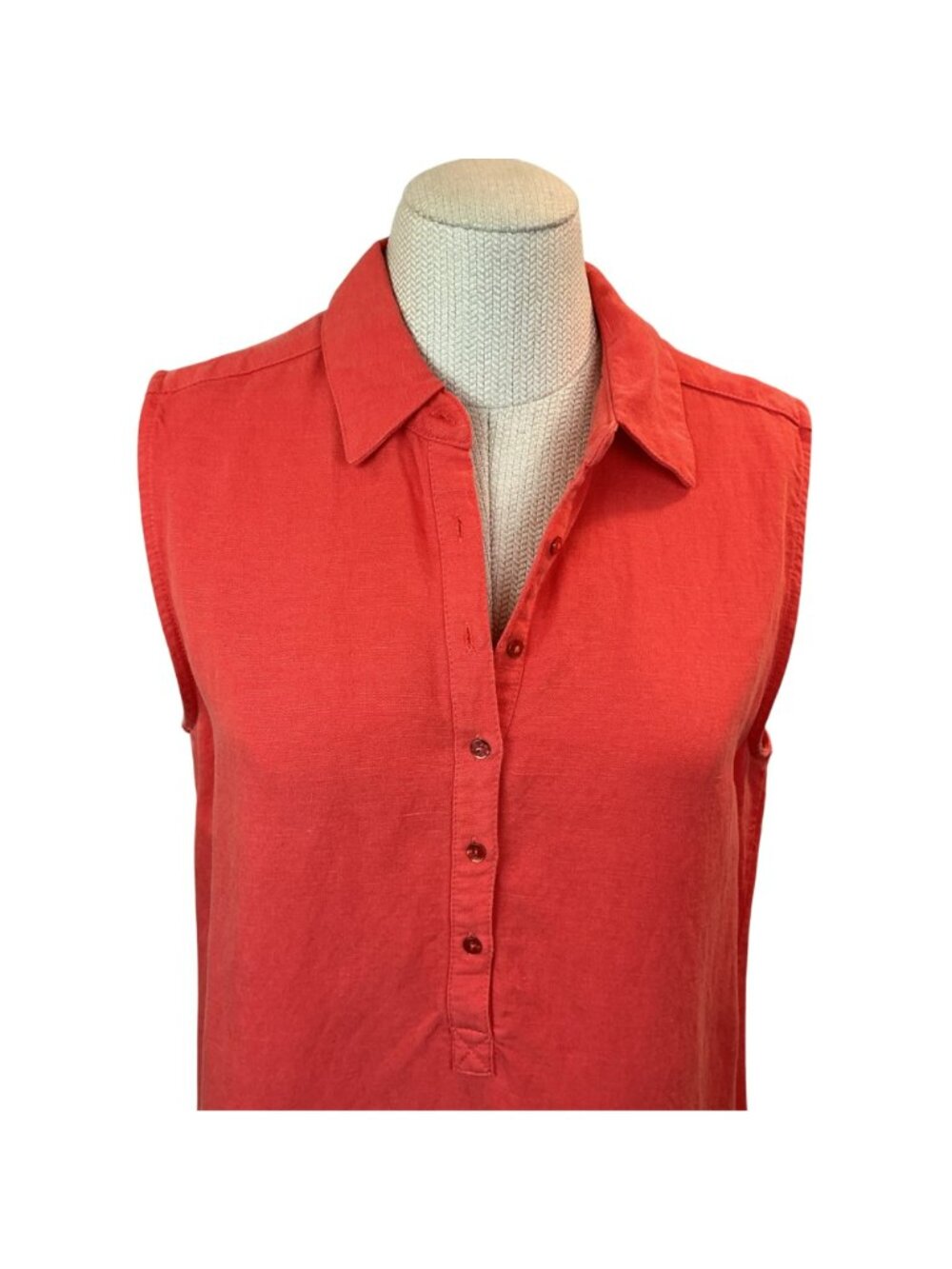 Workshop Republic Clothing Sleeveless Collared Linen Blend Tunic Dress Womens La - Picture 3 of 10